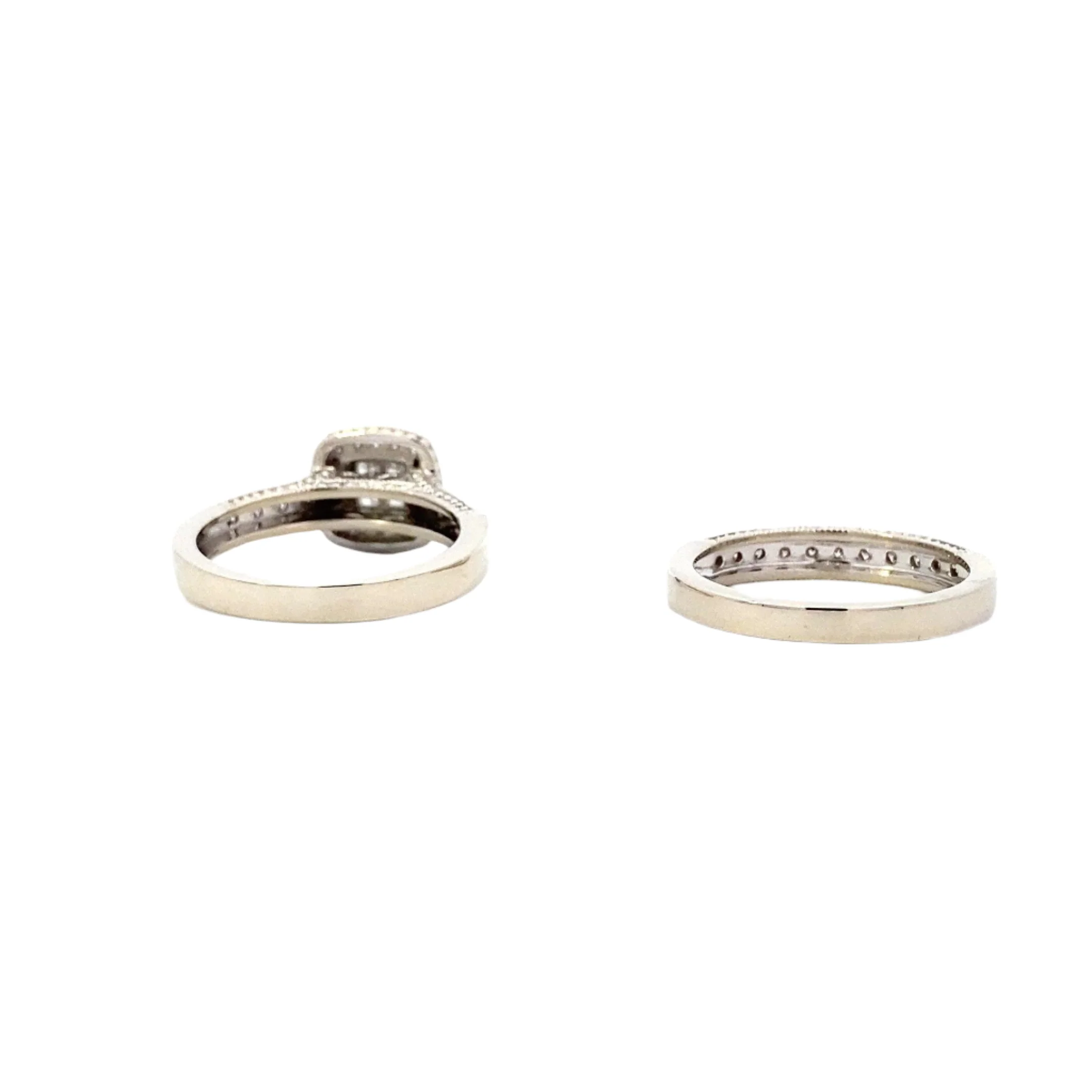 10K White Gold Diamond Engagement & Wedding Ring Set - 0.5ct - Image 3