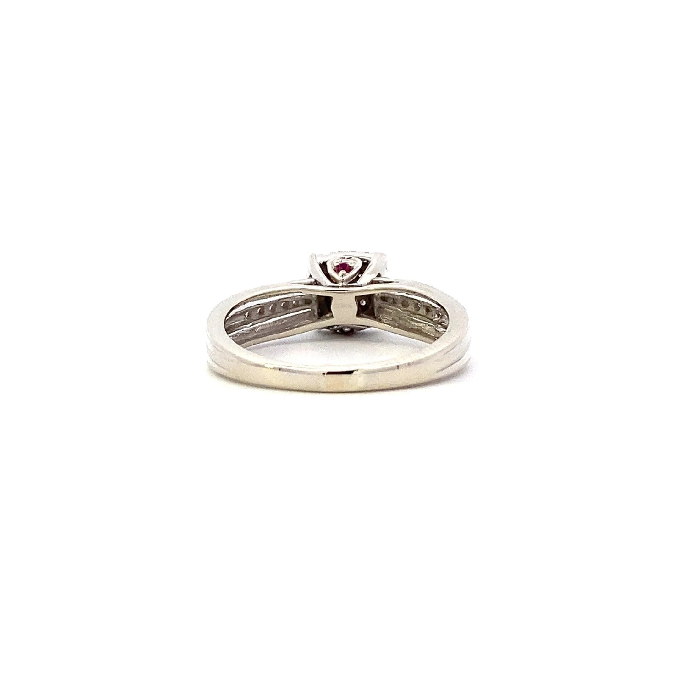 10K White Gold Diamond Engagement & Wedding Ring Set - 0.49ct - Image 4