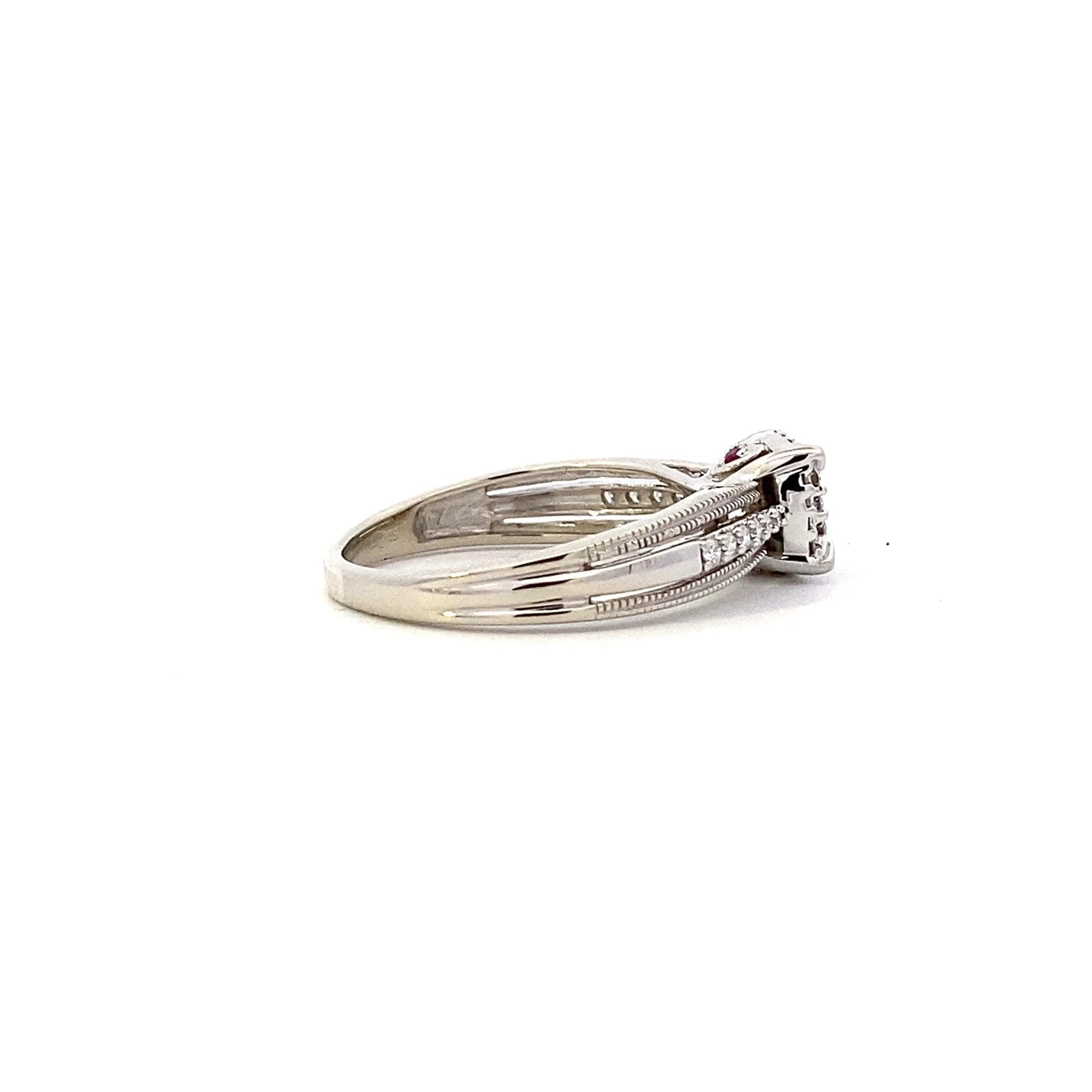 10K White Gold Diamond Engagement & Wedding Ring Set - 0.49ct - Image 5