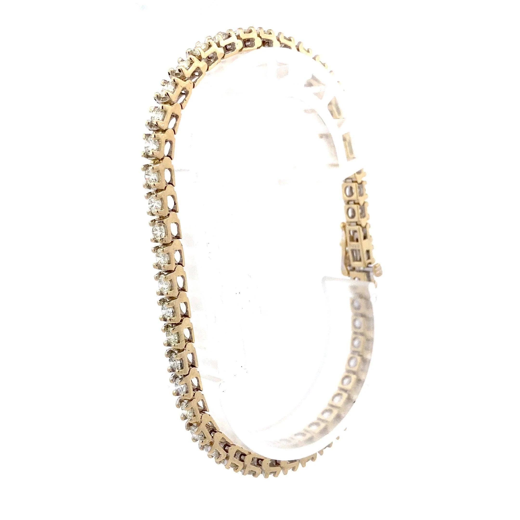 10K Yellow Gold Diamond Tennis Bracelet - 4.60ct - Image 4