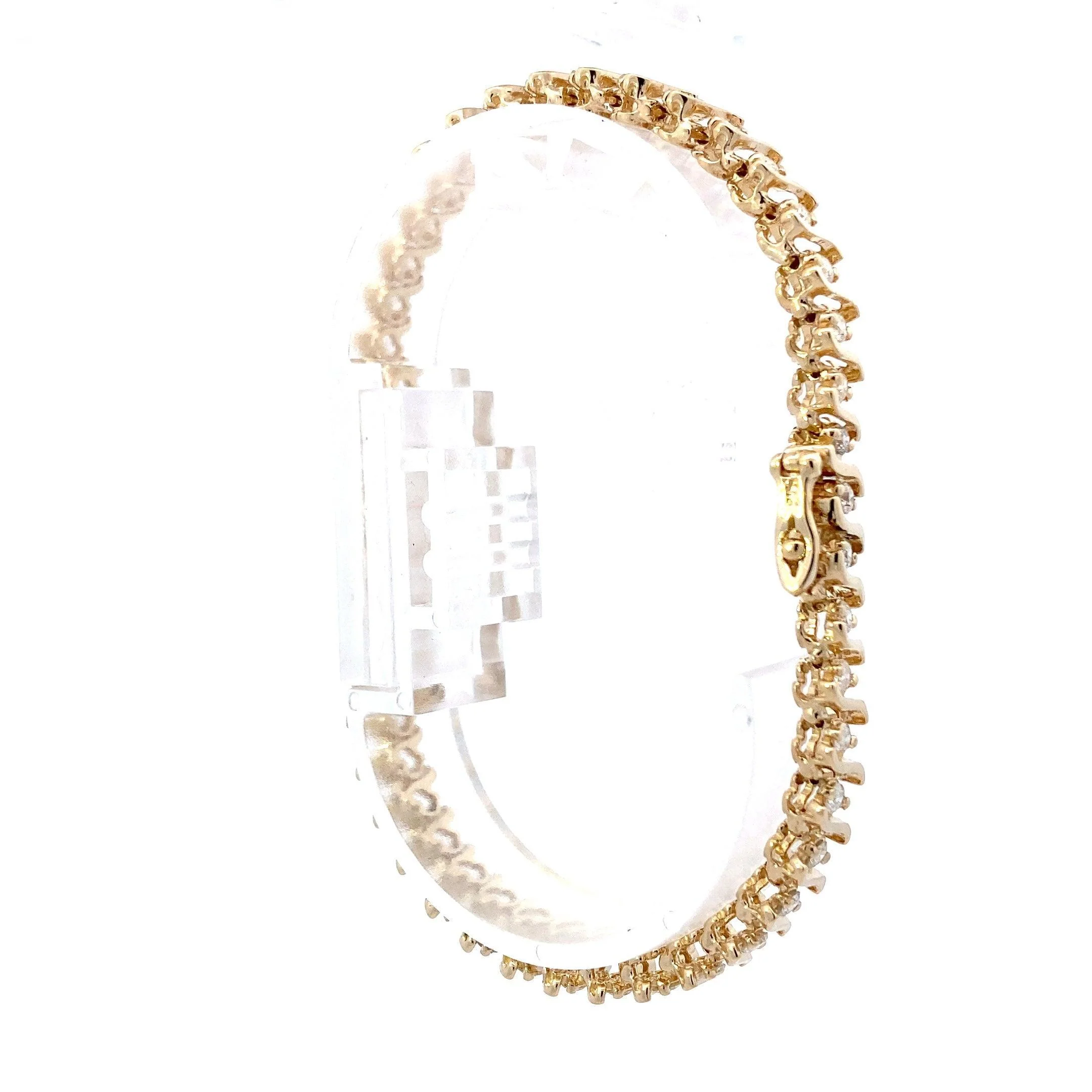 14K Yellow Gold Diamond Tennis Bracelet - 2.25ct - Image 4