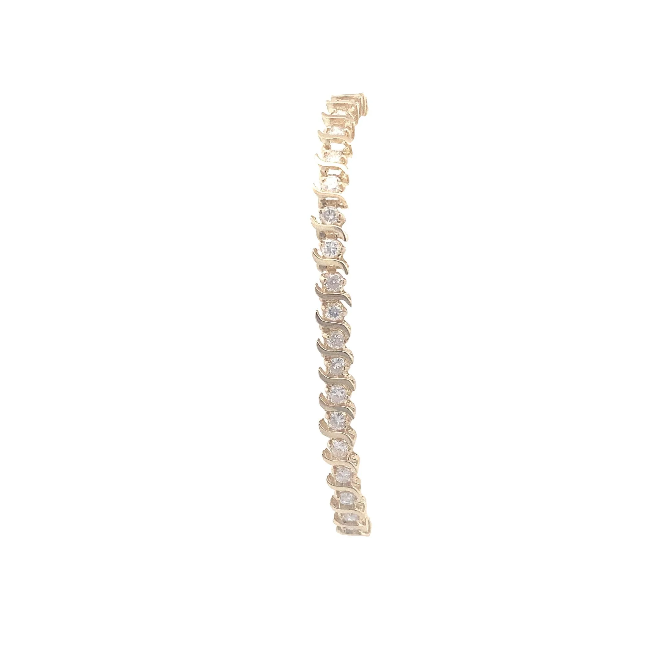 14K Yellow Gold Diamond Tennis Bracelet - 3.52ct - Image 3