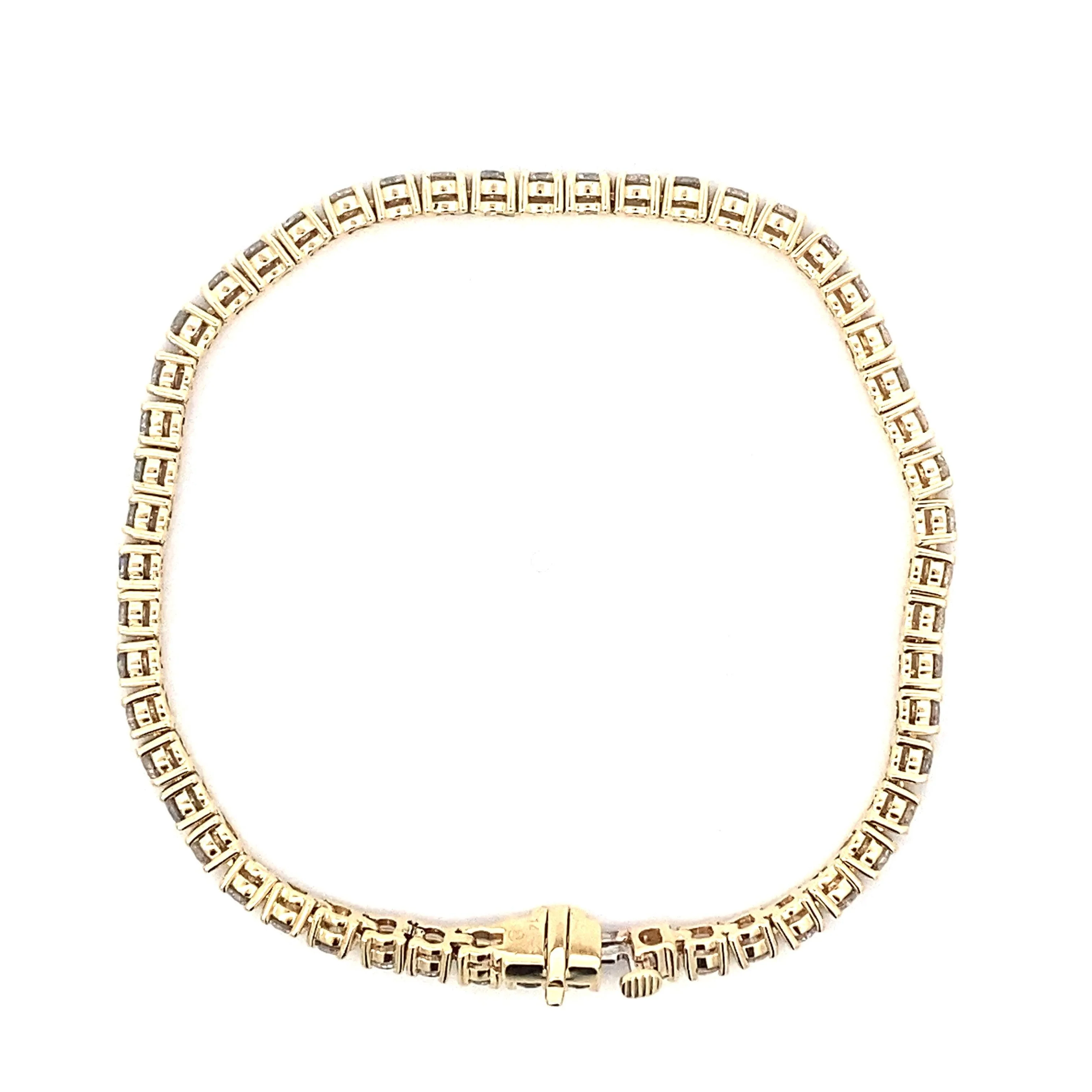 14K Yellow Gold Diamond Tennis Bracelet - 4.43ct - Image 5