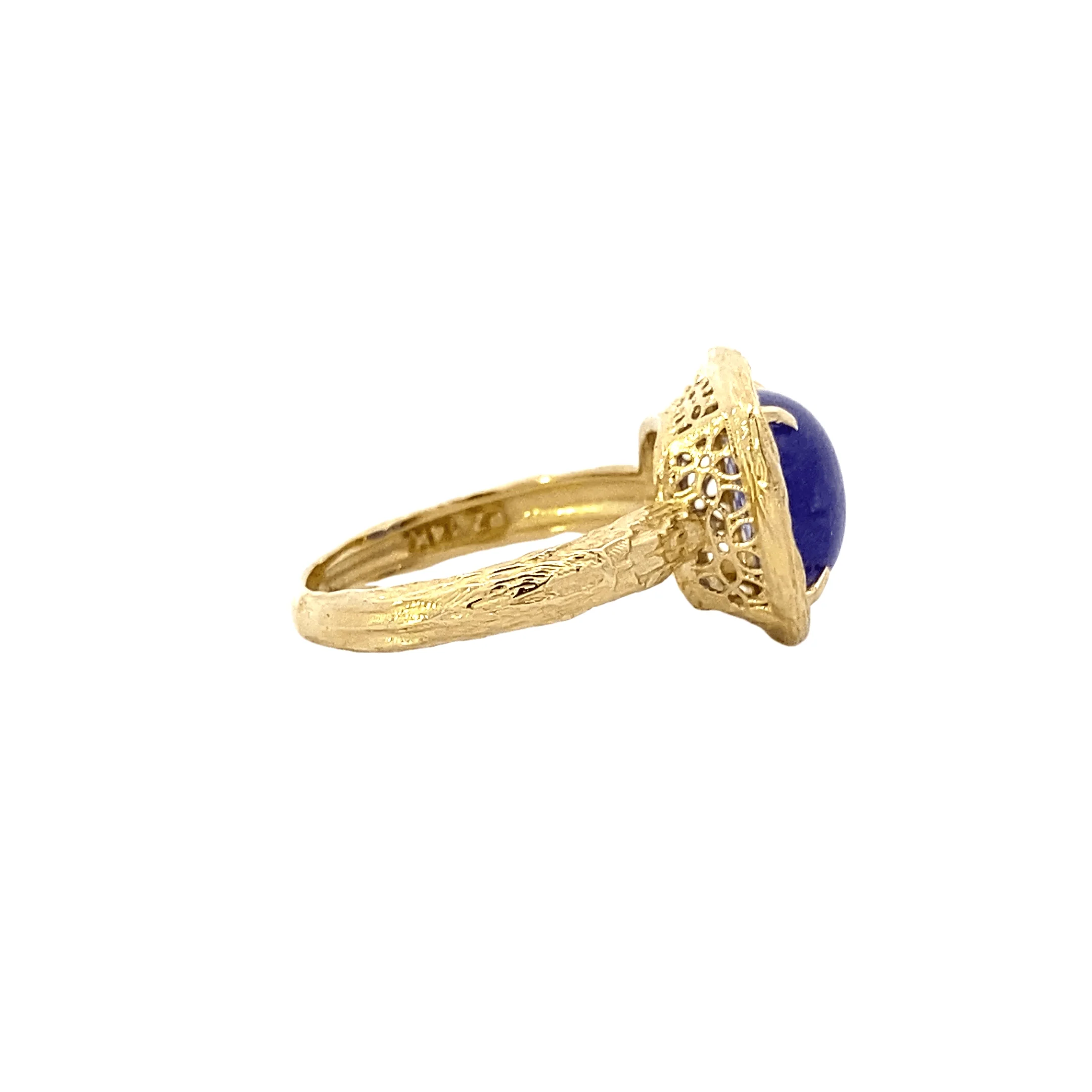14K Yellow Gold Periwinkle Tanzanite Ring - Image 4