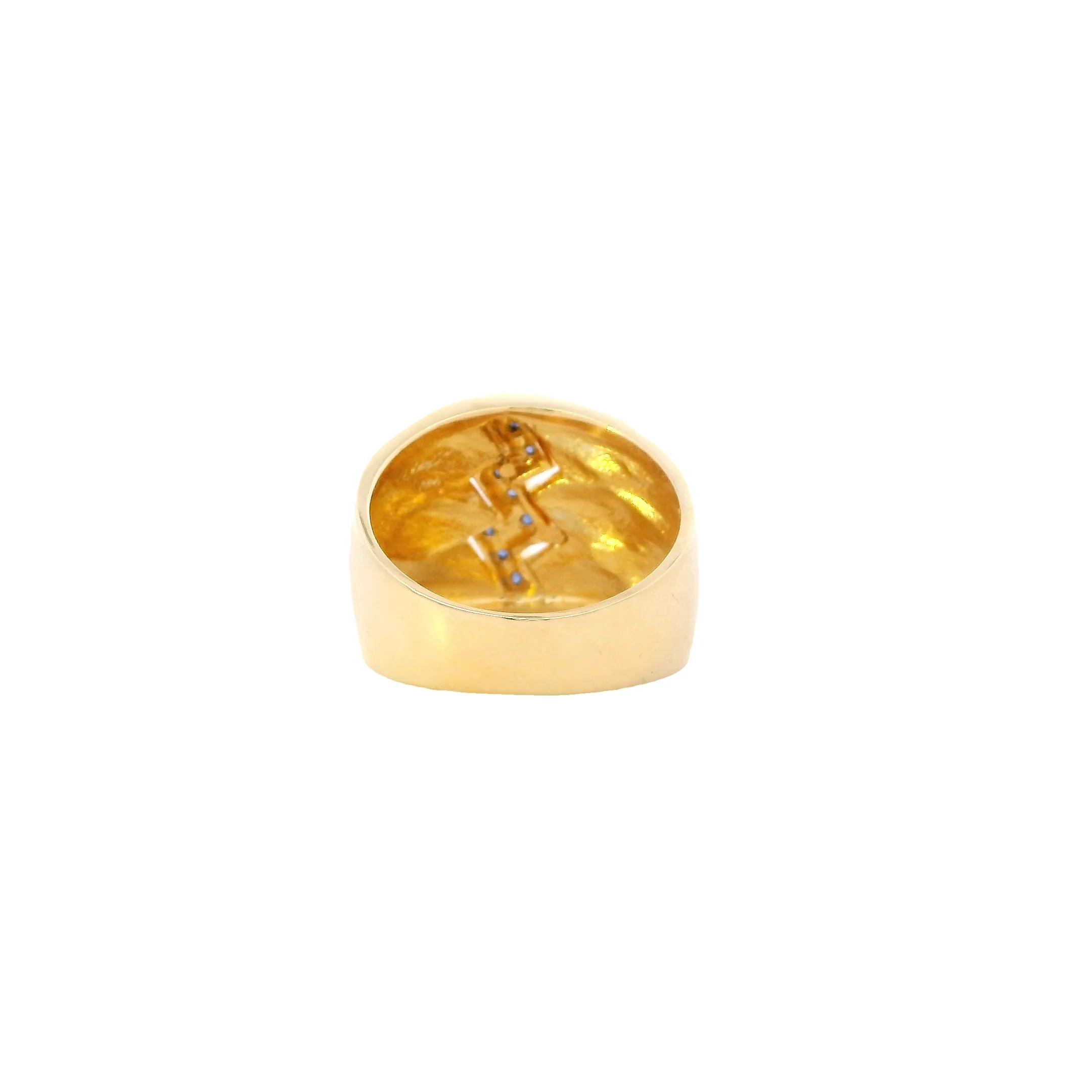 18K Yellow Gold Blue Sapphire Band - Image 3