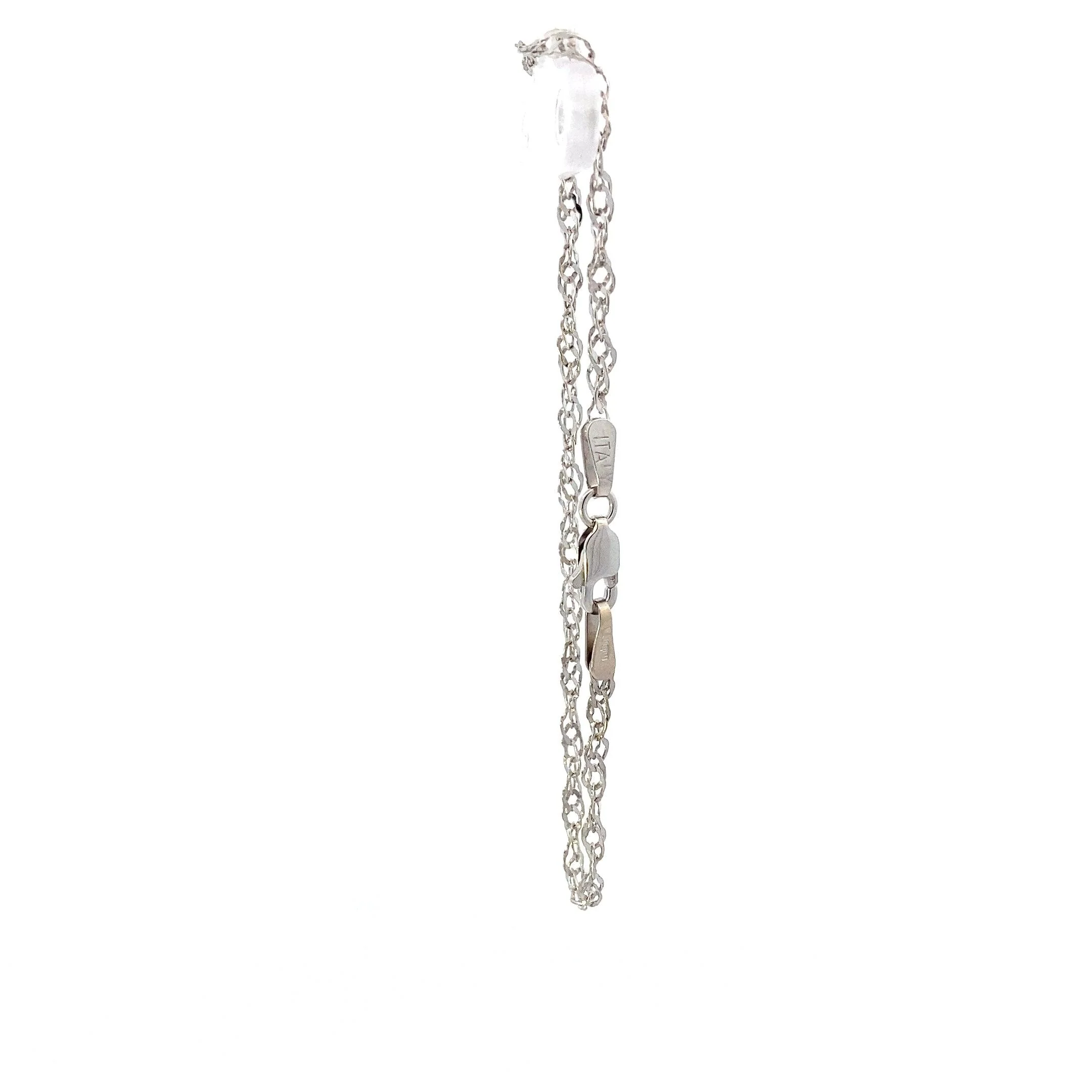 14K White Gold Twisted Open Link Bracelet - Image 4