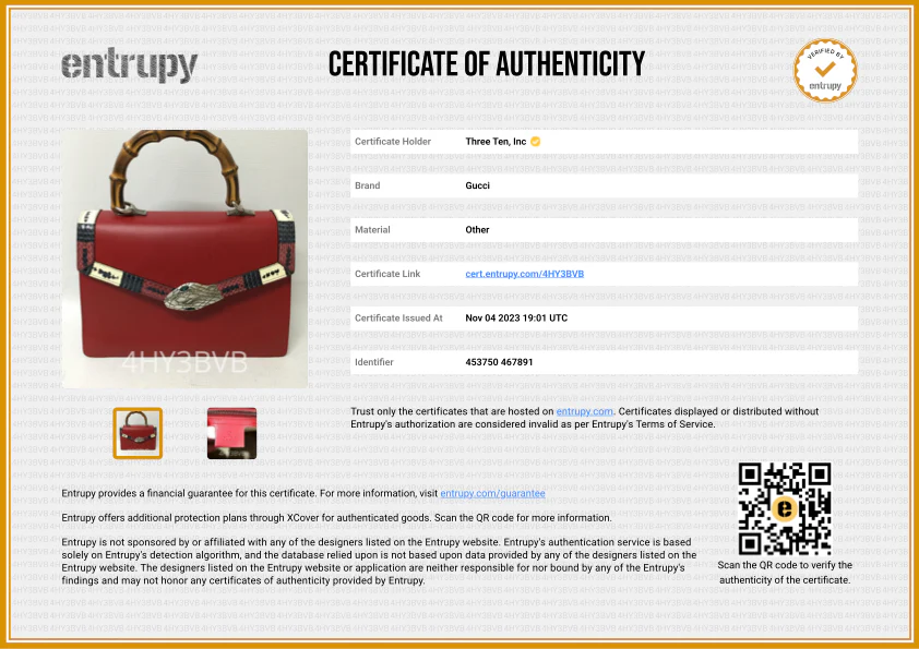 Gucci 453750 Shoulder Handbag 2-Way Lilith Bamboo Coral Snake - Red Leather - Image 22